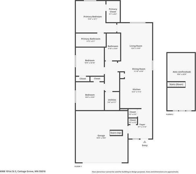 6908 101st St S, Cottage Grove, MN 55016 - view of room layout