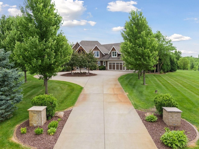 7530 Quail Ridge Trl, Greenfield, MN 55373 - craftsman inspired home with a front lawn, driveway, and a garage