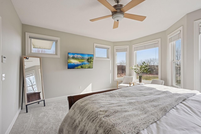 7530 Quail Ridge Trl, Greenfield, MN 55373 - bedroom with carpet floors, multiple windows, and a ceiling fan