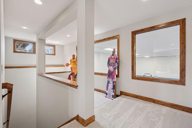 7530 Quail Ridge Trl, Greenfield, MN 55373 - corridor featuring carpet flooring and recessed lighting