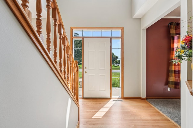 14916 Overlook Dr, Savage, MN 55378 - foyer entrance featuring light wood-type flooring and stairs