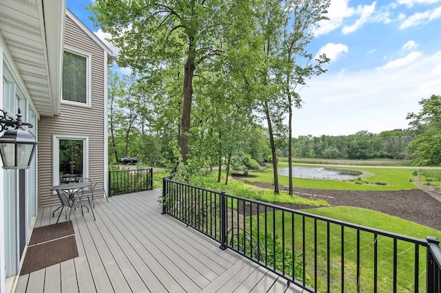2261 Ash St, Lino Lakes, MN 55110 - deck featuring a lawn and a water view