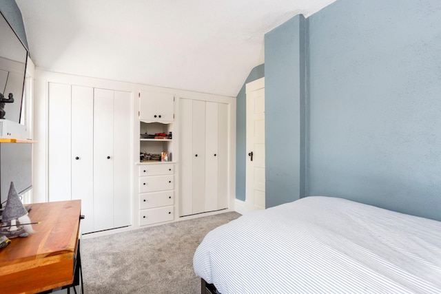 311 Fremont St, River Falls, WI 54022 - bedroom featuring light colored carpet and lofted ceiling