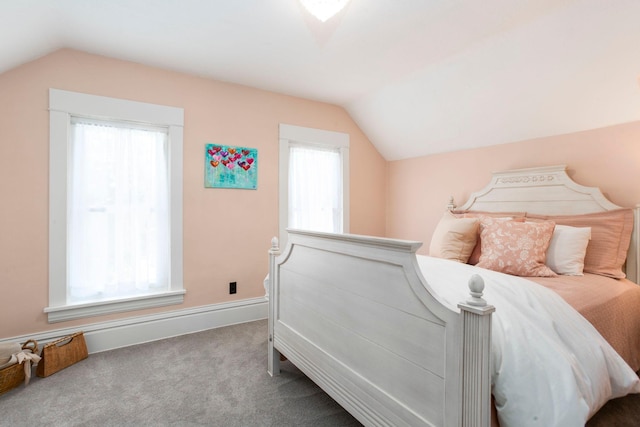 311 Fremont St, River Falls, WI 54022 - bedroom featuring vaulted ceiling and carpet floors
