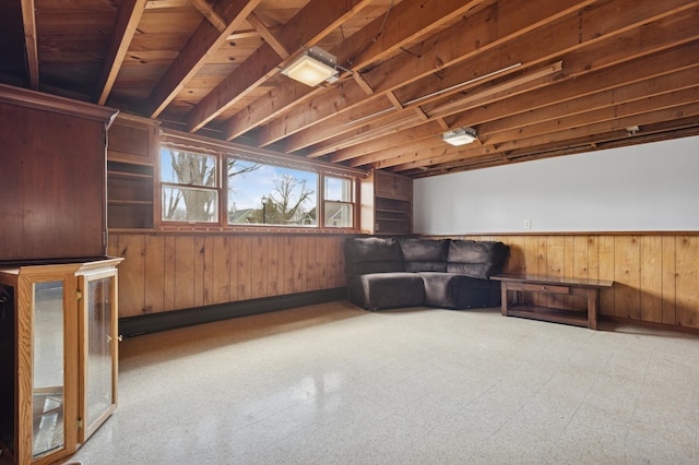 620 8th St SW, Faribault, MN 55021 - basement featuring wood walls and a wainscoted wall