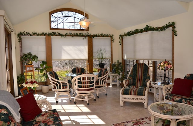 4336 Lookout Ln, Red Wing, MN 55066 - sunroom / solarium featuring vaulted ceiling and tile patterned flooring