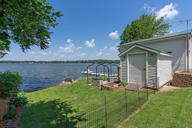 773 US Highway 63, Clayton, WI 54004 - view of yard featuring a shed and a water view