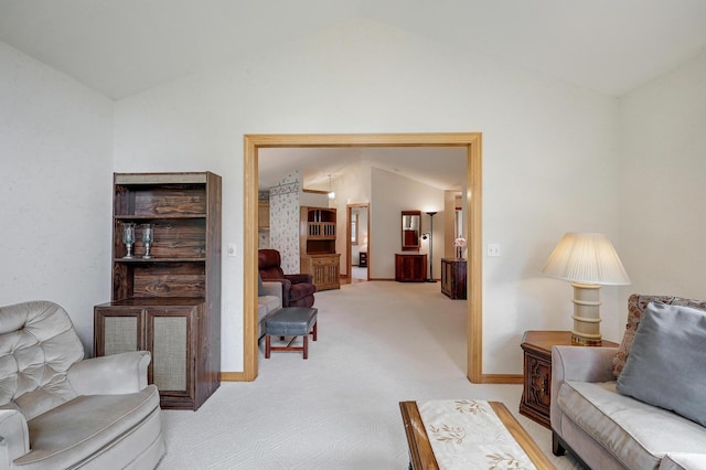 6105 Creekview Ln N, Brooklyn Park, MN 55443 - living area with vaulted ceiling and light colored carpet