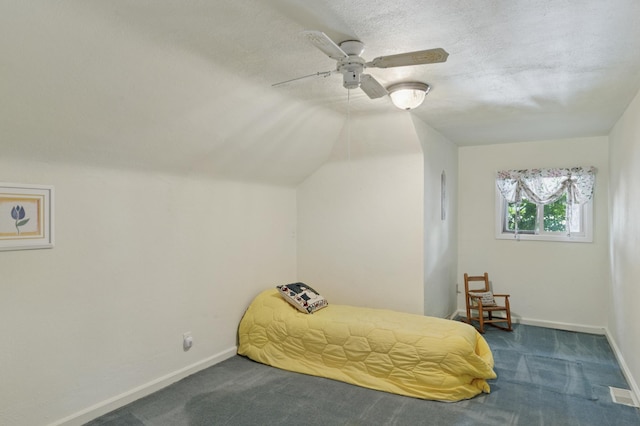 2921 Cambridge Ln, Mound, MN 55364 - bedroom featuring carpet floors, a ceiling fan, and lofted ceiling
