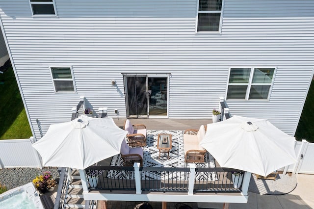 1174 139th St E, Rosemount, MN 55068 - back of property featuring outdoor dining space, a deck, and a patio