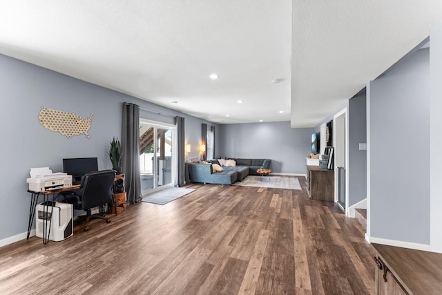 1174 139th St E, Rosemount, MN 55068 - home office with dark wood-style floors and recessed lighting