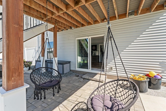 1174 139th St E, Rosemount, MN 55068 - view of patio featuring stairway and outdoor dining area