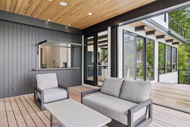 1300 Wildhurst Trl, Orono, MN 55364 - wooden terrace with an outdoor living space