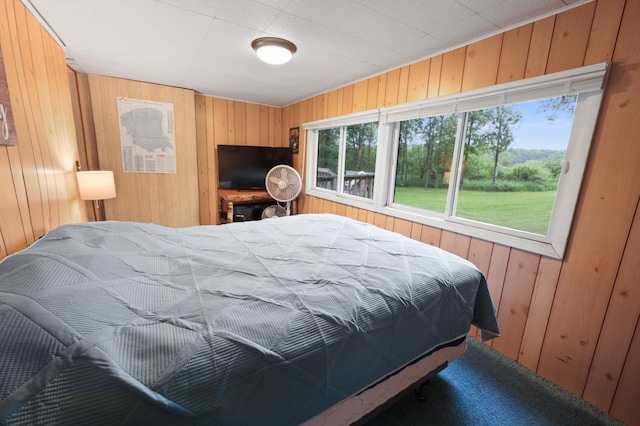 14364 Hummingbird Trl, Bay Lake Twp, MN 56444 - bedroom featuring multiple windows and wooden walls