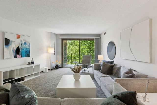 1200 Nicollet Mall Unit 409, Minneapolis, MN 55403 - carpeted living room with a textured ceiling