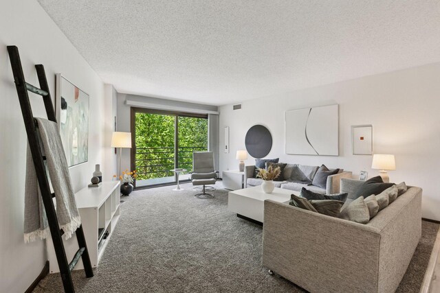1200 Nicollet Mall Unit 409, Minneapolis, MN 55403 - living room with carpet floors, a textured ceiling, and electric panel
