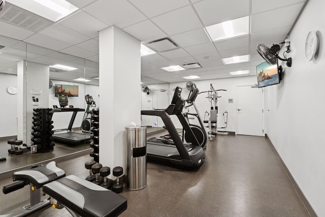 1200 Nicollet Mall Unit 409, Minneapolis, MN 55403 - workout area with a paneled ceiling and baseboards
