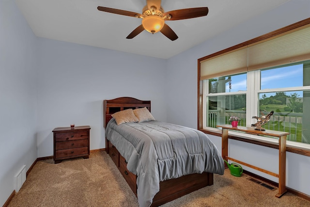 662 Cottonwood Ave, Litchfield, MN 55355 - carpeted bedroom featuring baseboards and a ceiling fan