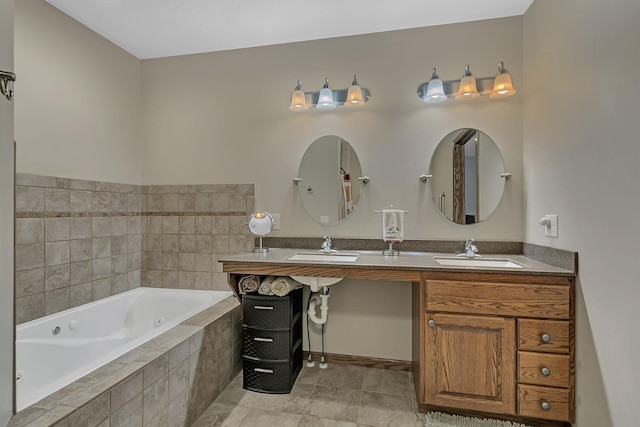 662 Cottonwood Ave, Litchfield, MN 55355 - bathroom featuring a jetted tub and double vanity