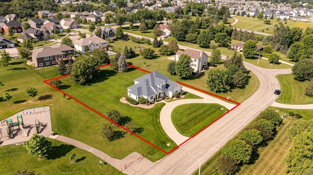 1608 Greystone Ln SW, Rochester, MN 55902 - aerial view of residential area with property parcel outlined