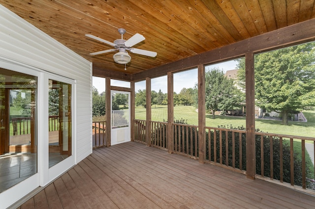 1608 Greystone Ln SW, Rochester, MN 55902 - unfurnished sunroom with ceiling fan and plenty of natural light