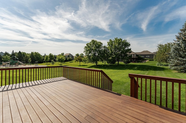 1608 Greystone Ln SW, Rochester, MN 55902 - deck with a playground and a lawn