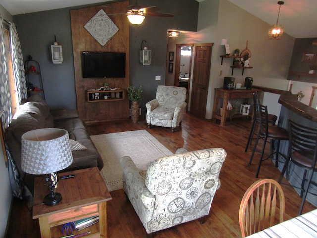 1103 15th St, Montevideo, MN 56265 - living room featuring wood finished floors and ceiling fan