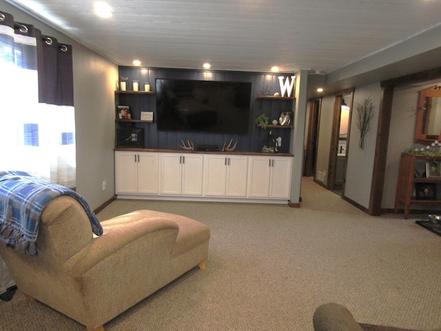 1103 15th St, Montevideo, MN 56265 - living area featuring light carpet and built in shelves