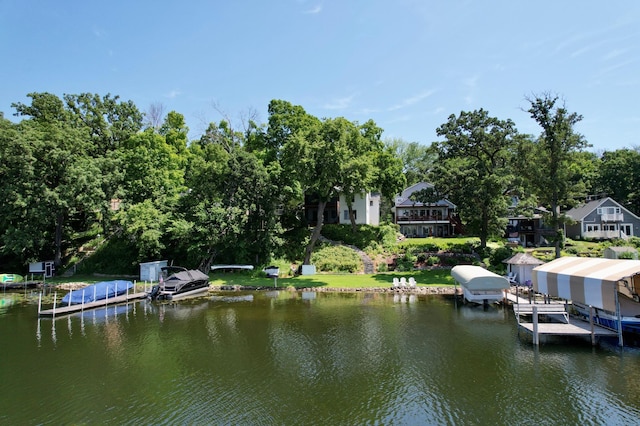 577 Park Ln, Orono, MN 55356 - dock featuring a water view and view of wooded area