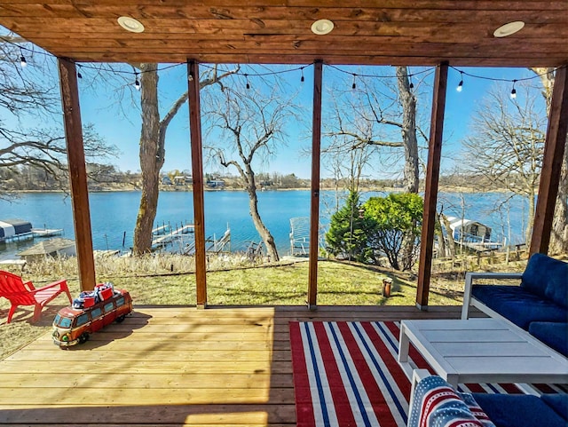 577 Park Ln, Orono, MN 55356 - sunroom / solarium featuring a water view