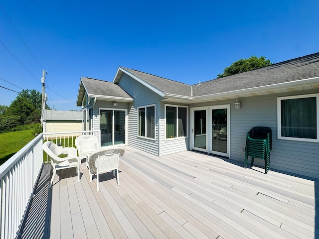 915 Stanton Ave, Fergus Falls, MN 56537 - view of wooden deck