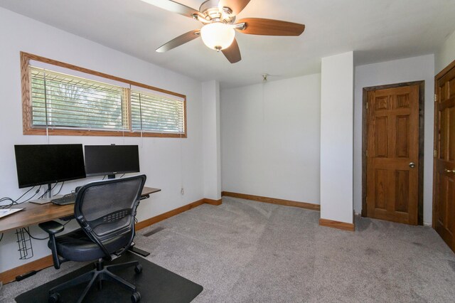 W224S9735 Big Bend Dr, Vernon, WI 53103 - home office with light colored carpet and ceiling fan