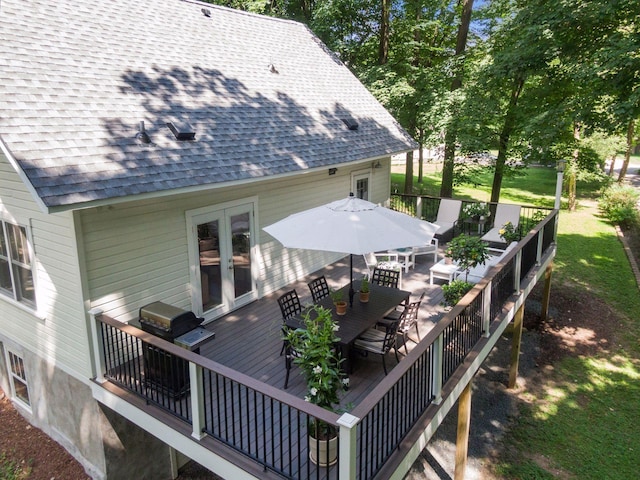 3815 Deephaven Ave, Deephaven, MN 55391 - deck featuring outdoor dining area and french doors