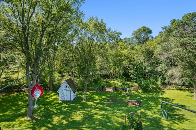 2160 35th Ave, Alden Twp, WI 54026 - view of green lawn with a shed