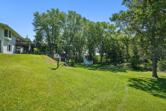 2160 35th Ave, Alden Twp, WI 54026 - view of grassy yard with a deck