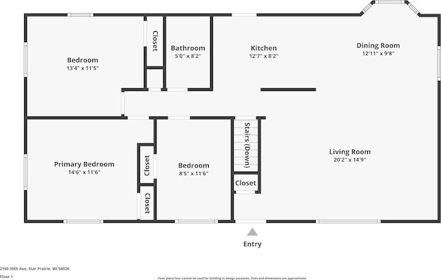 2160 35th Ave, Alden Twp, WI 54026 - view of home floor plan