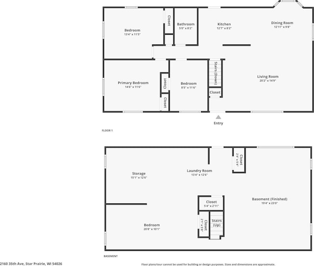 2160 35th Ave, Alden Twp, WI 54026 - view of floor plan / room layout