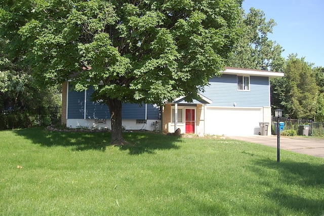 1445 Ottawa Ave S, Golden Valley, MN 55416 - view of property hidden behind natural elements with an attached garage and concrete driveway