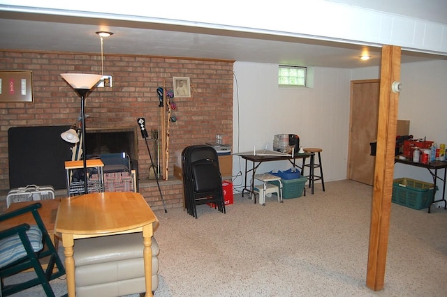 1445 Ottawa Ave S, Golden Valley, MN 55416 - living room featuring brick wall