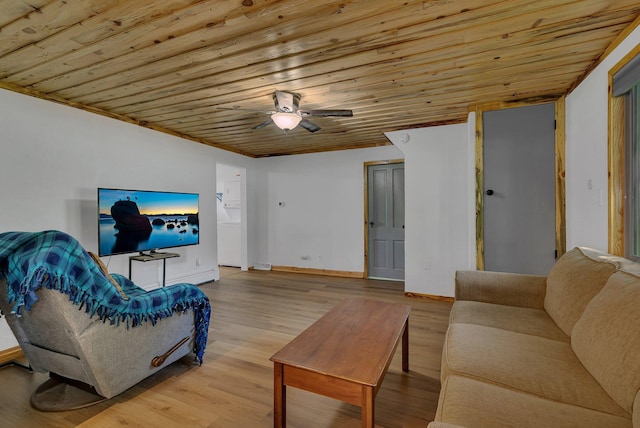 33027 County Road 50, Avon Twp, MN 56310 - living area with wood ceiling, wood finished floors, and a ceiling fan