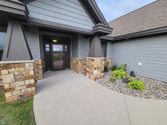 11003 Eagles Nest Ct, Audubon, MN 56511 - doorway to property with stone siding