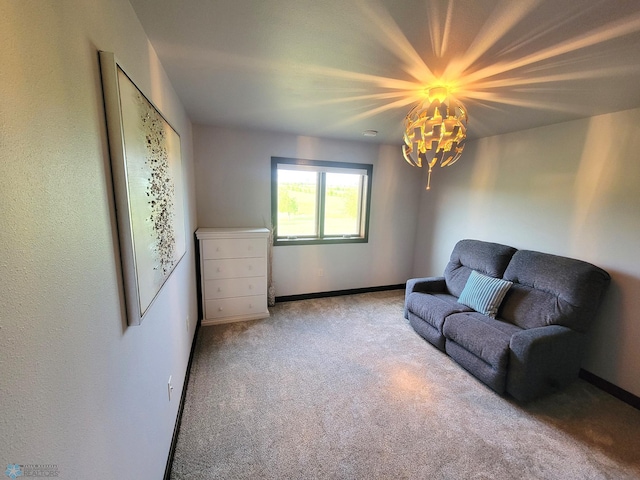 11003 Eagles Nest Ct, Audubon, MN 56511 - sitting room featuring carpet and a chandelier