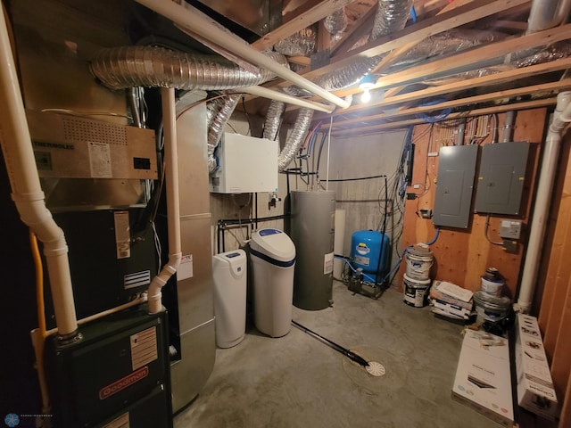 11003 Eagles Nest Ct, Audubon, MN 56511 - utilities with electric panel, heating unit, and electric water heater