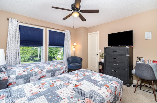 6274 Zircon Ln N, Maple Grove, MN 55311 - carpeted bedroom with a textured ceiling and a ceiling fan