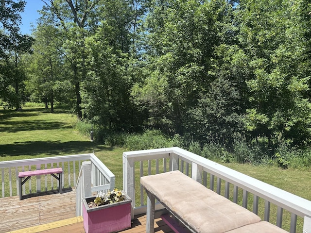 77165 Stepan Rd, Kettle River Twp, MN 55795 - wooden terrace featuring a yard