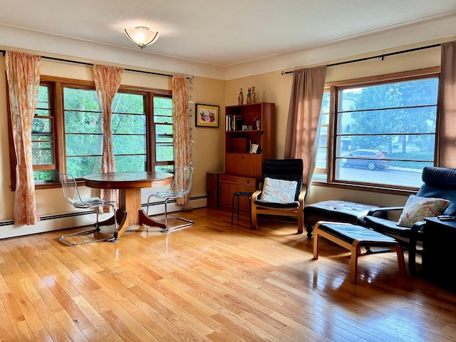 3821 Foss Rd, Saint Anthony, MN 55421 - sitting room with a baseboard radiator and wood-type flooring