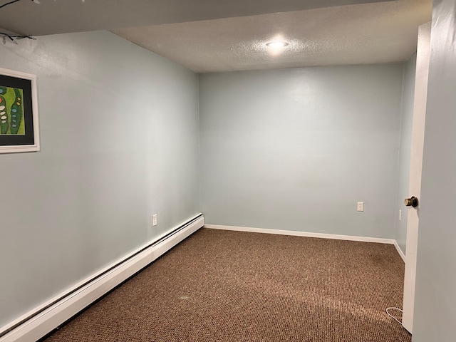 3821 Foss Rd, Saint Anthony, MN 55421 - carpeted empty room featuring baseboard heating and a textured ceiling