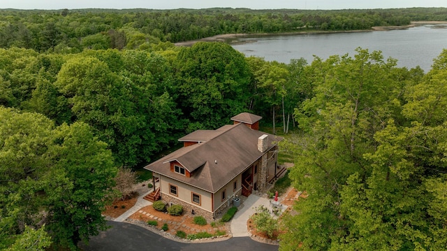 31767 Deacons Way, Pequot Lakes, MN 56472 - aerial view of property and surrounding area with a heavily wooded area and a large body of water