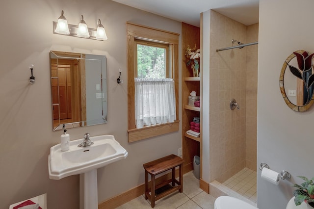 31767 Deacons Way, Pequot Lakes, MN 56472 - full bathroom featuring tiled shower and tile patterned flooring