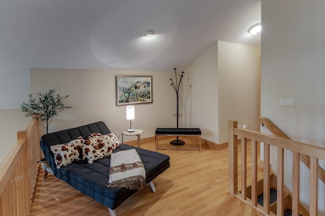 31767 Deacons Way, Pequot Lakes, MN 56472 - living area with an upstairs landing and wood finished floors